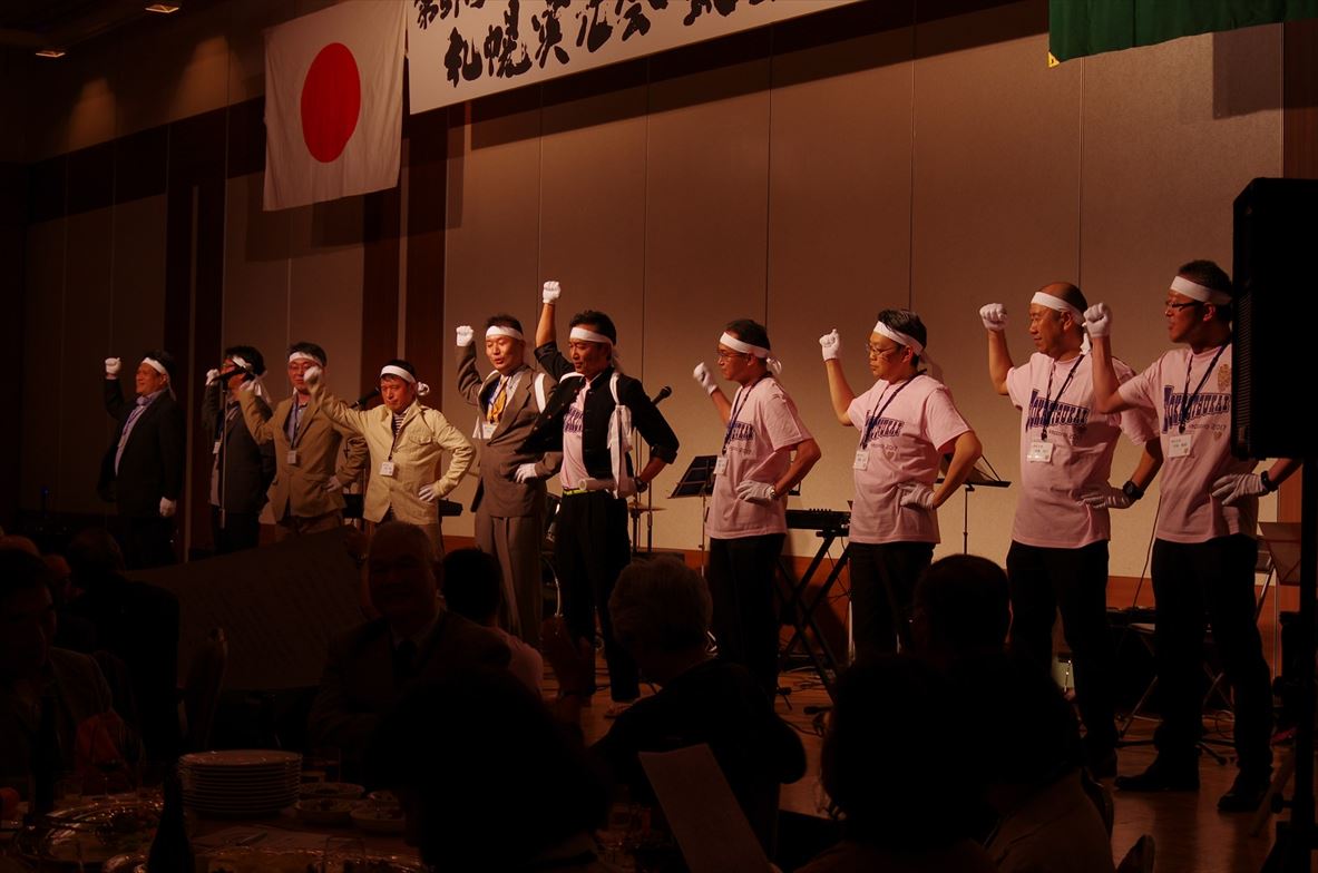 懇親会　応援団エール交換